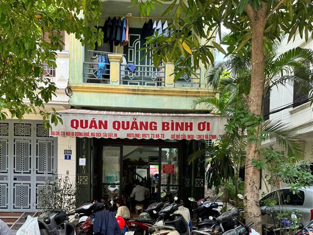 Mặt tiền quán Quảng Bình ơi tại C29 Ngõ 69 Dương Khuê, Hà Nội